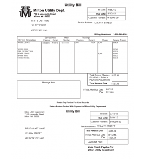 Utility, City Water Bill #3